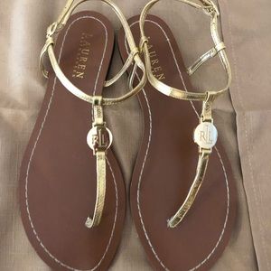 Ralph Lauren Gold Medallion Sandals